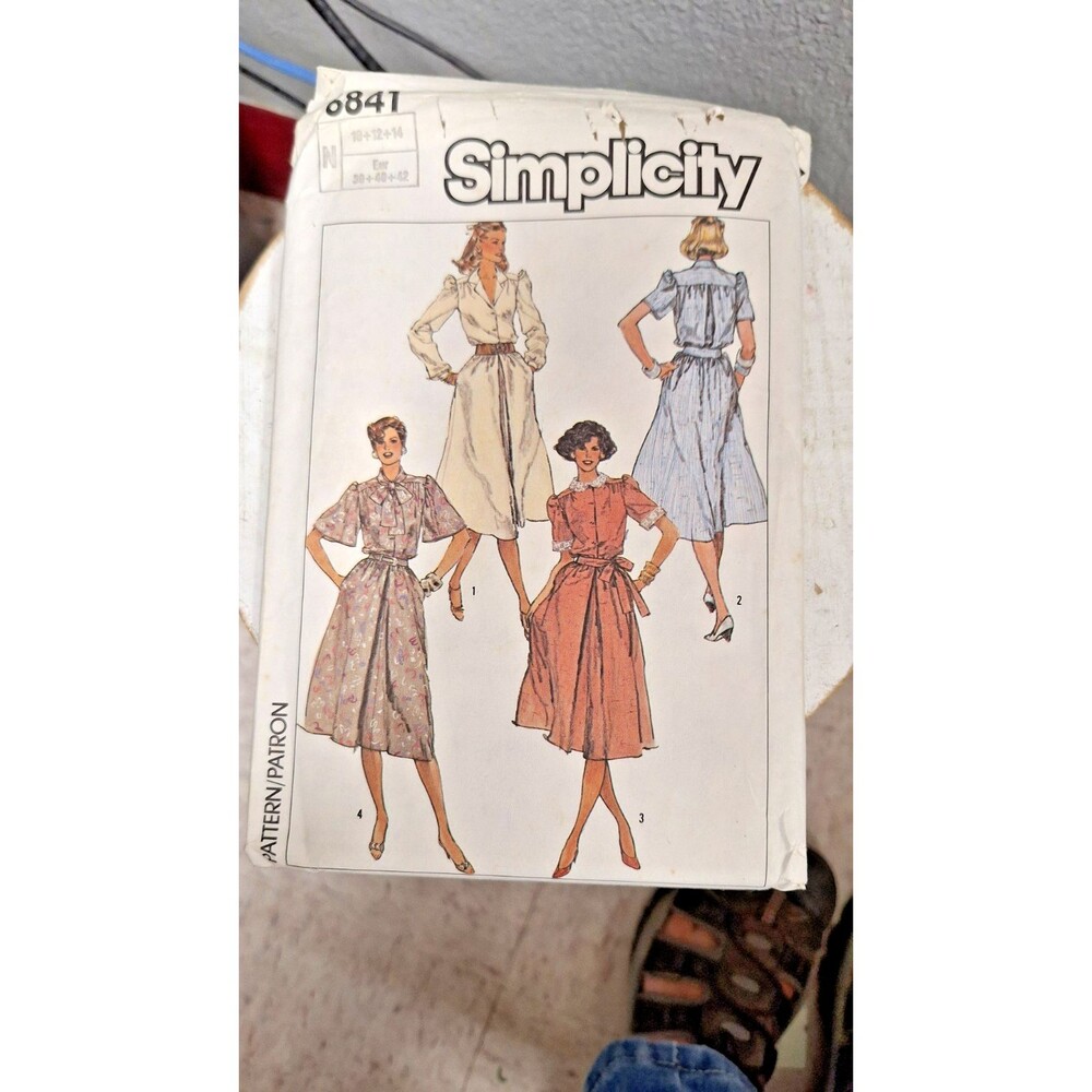Simplicity 6841 Misses Pullover Dress Pattern Sz 10-14 Vtg 80s‎ Uncut FS